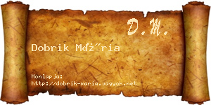 Dobrik Mária névjegykártya
