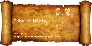 Dobrik Mária névjegykártya